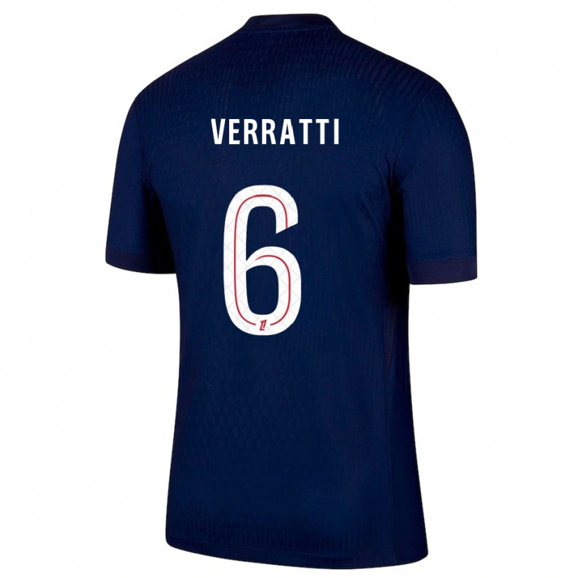 Danxen Niño Camiseta Marco Verratti #6 Azul Marino Rojo 1ª Equipación 2025/26 La Camisa México