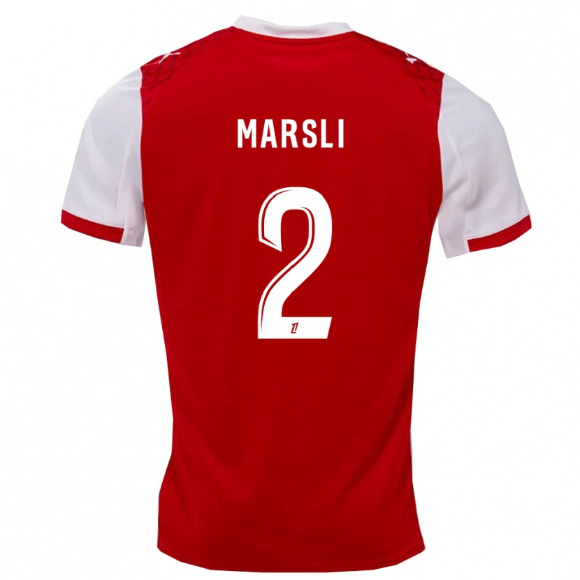 Danxen Niño Camiseta Adam Marsli #2 Rojo Blanco 1ª Equipación 2025/26 La Camisa México