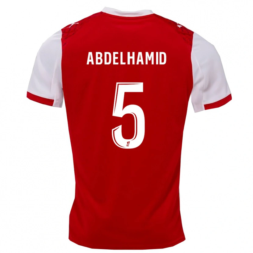 Danxen Niño Camiseta Yunis Abdelhamid #5 Rojo Blanco 1ª Equipación 2025/26 La Camisa México