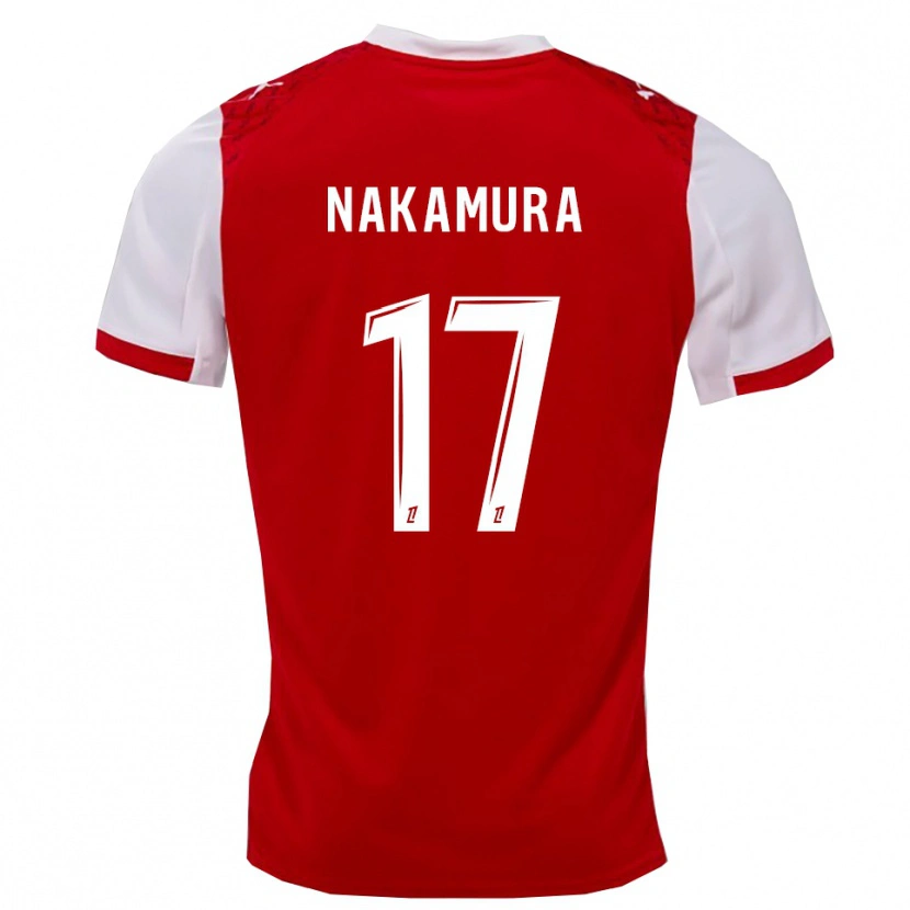 Danxen Niño Camiseta Keito Nakamura #17 Rojo Blanco 1ª Equipación 2025/26 La Camisa México