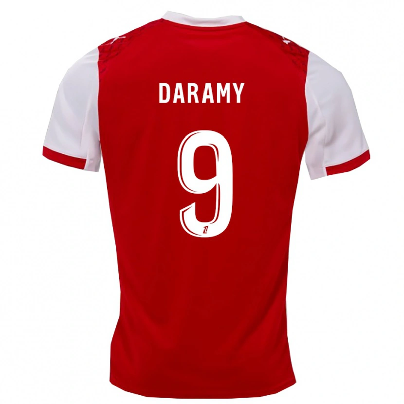 Danxen Niño Camiseta Mohamed Daramy #9 Rojo Blanco 1ª Equipación 2025/26 La Camisa México
