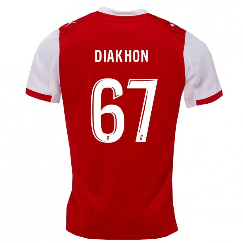 Danxen Niño Camiseta Mamadou Diakhon #67 Rojo Blanco 1ª Equipación 2025/26 La Camisa México