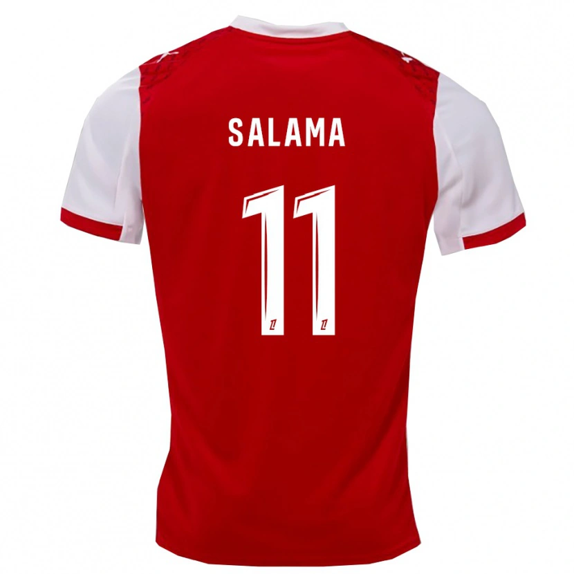 Danxen Niño Camiseta Amine Salama #11 Rojo Blanco 1ª Equipación 2025/26 La Camisa México