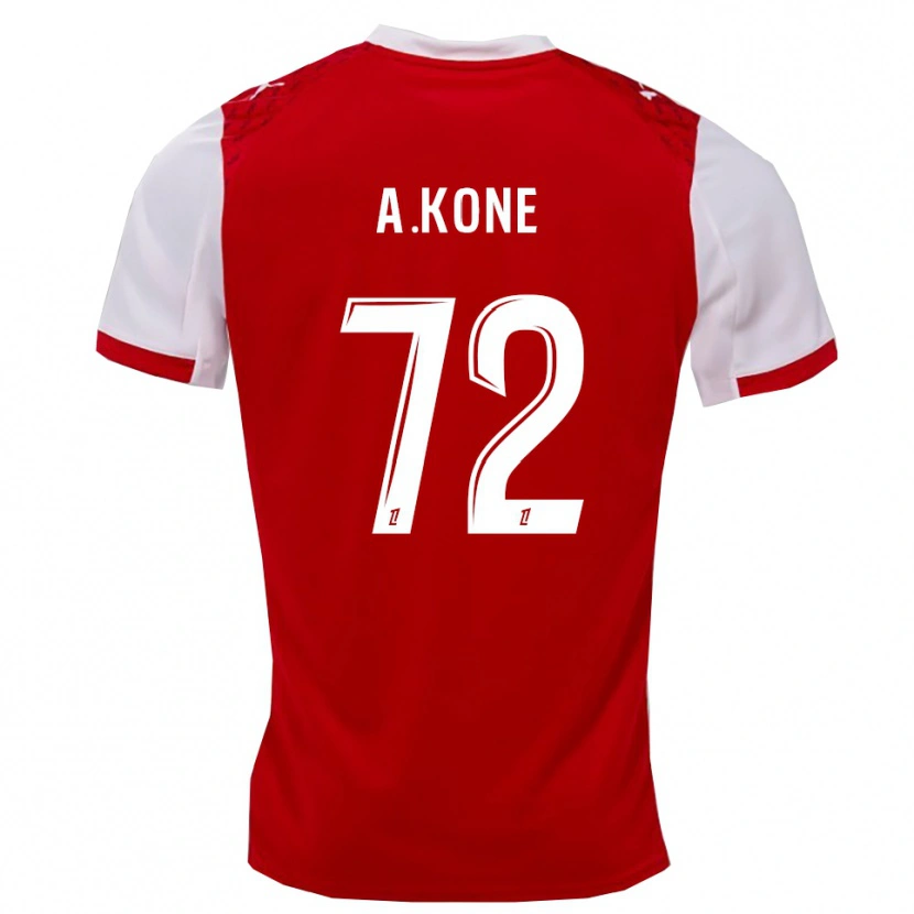 Danxen Niño Camiseta Amadou Koné #72 Rojo Blanco 1ª Equipación 2025/26 La Camisa México