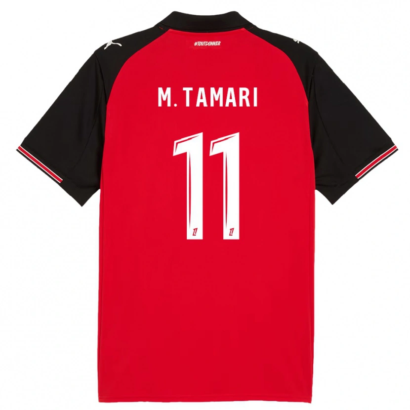 Danxen Niño Camiseta Mousa Tamari #11 Rojo Negro 1ª Equipación 2025/26 La Camisa México