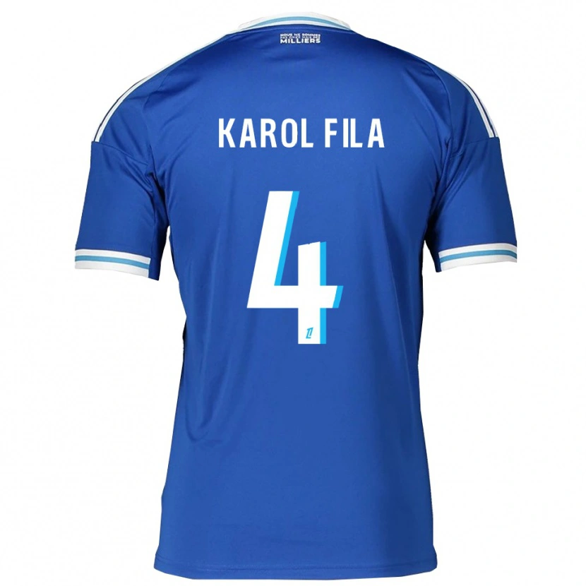 Danxen Niño Camiseta Karol Fila #4 Azul Blanco 1ª Equipación 2025/26 La Camisa México