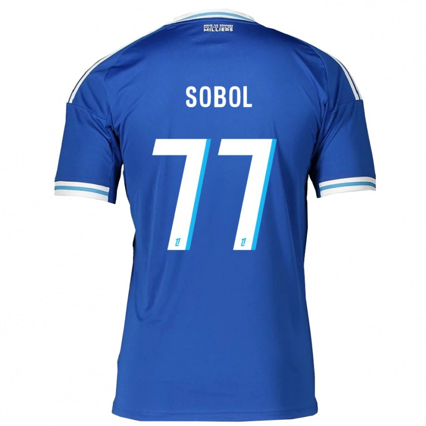 Danxen Niño Camiseta Eduard Sobol #77 Azul Blanco 1ª Equipación 2025/26 La Camisa México