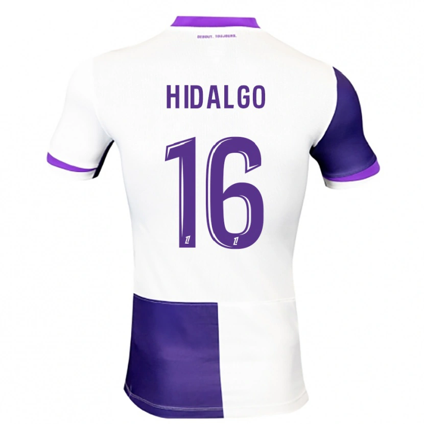 Danxen Niño Camiseta Santiago Hidalgo #16 Morado Blanco 1ª Equipación 2025/26 La Camisa México