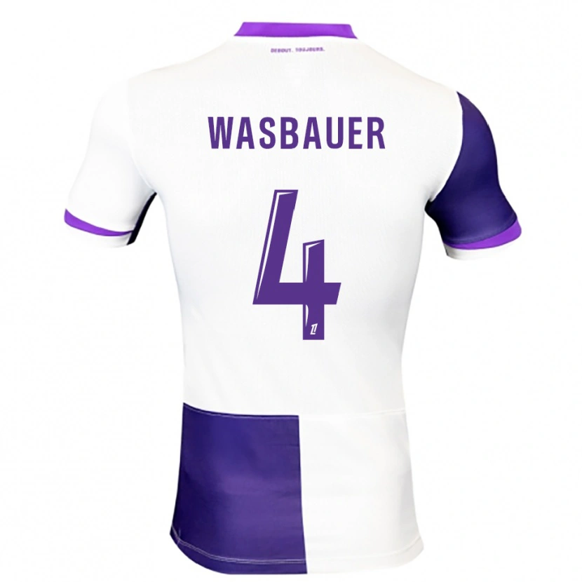 Danxen Niño Camiseta Nicolas Wasbauer #4 Morado Blanco 1ª Equipación 2025/26 La Camisa México