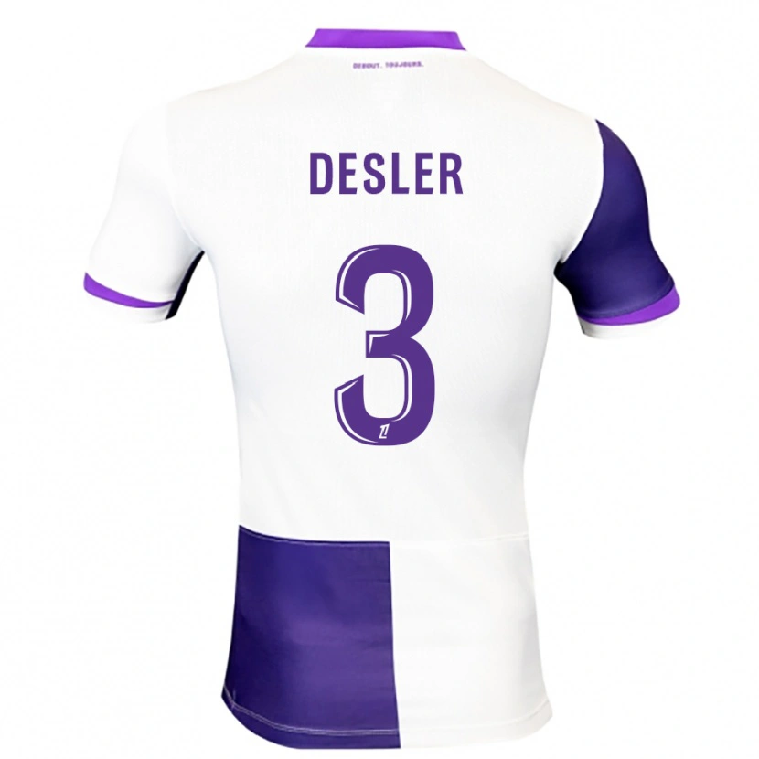 Danxen Niño Camiseta Mikkel Desler #3 Morado Blanco 1ª Equipación 2025/26 La Camisa México