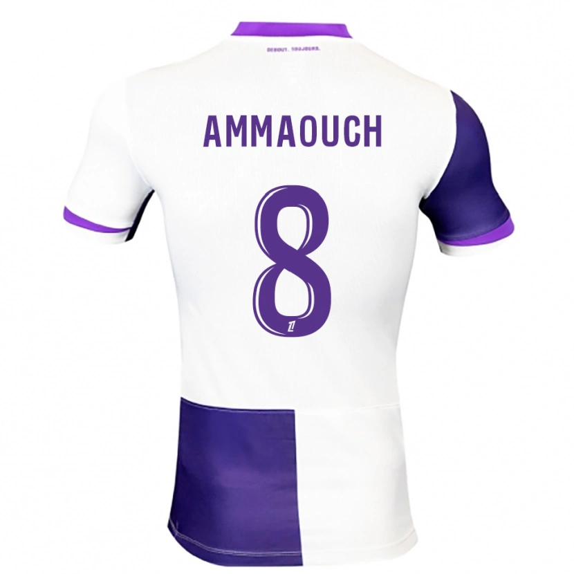 Danxen Niño Camiseta Aymen Amaaouch #8 Morado Blanco 1ª Equipación 2025/26 La Camisa México