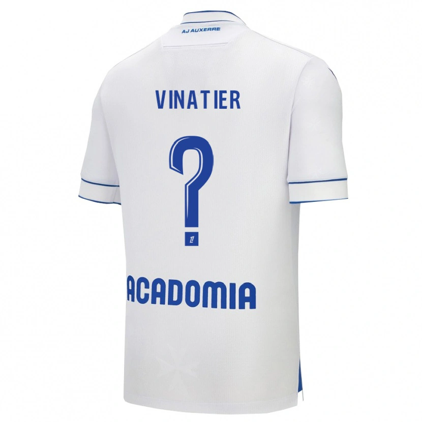 Danxen Niño Camiseta Amandine Vinatier #0 Blanco Azul 1ª Equipación 2025/26 La Camisa México