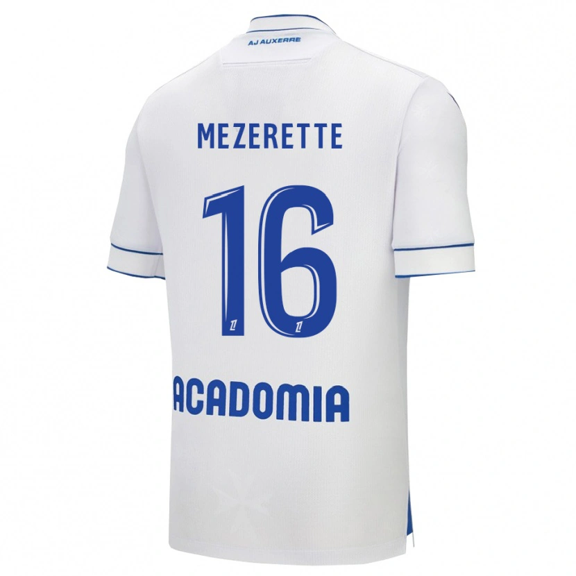 Danxen Niño Camiseta Louis Mezerette #16 Blanco Azul 1ª Equipación 2025/26 La Camisa México