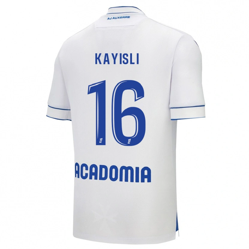 Danxen Niño Camiseta Mehmet Kayisli #16 Blanco Azul 1ª Equipación 2025/26 La Camisa México