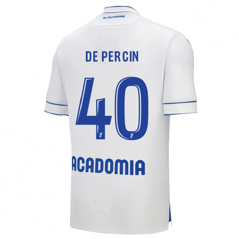 Danxen Niño Camiseta Théo De Percin #40 Blanco Azul 1ª Equipación 2025/26 La Camisa México