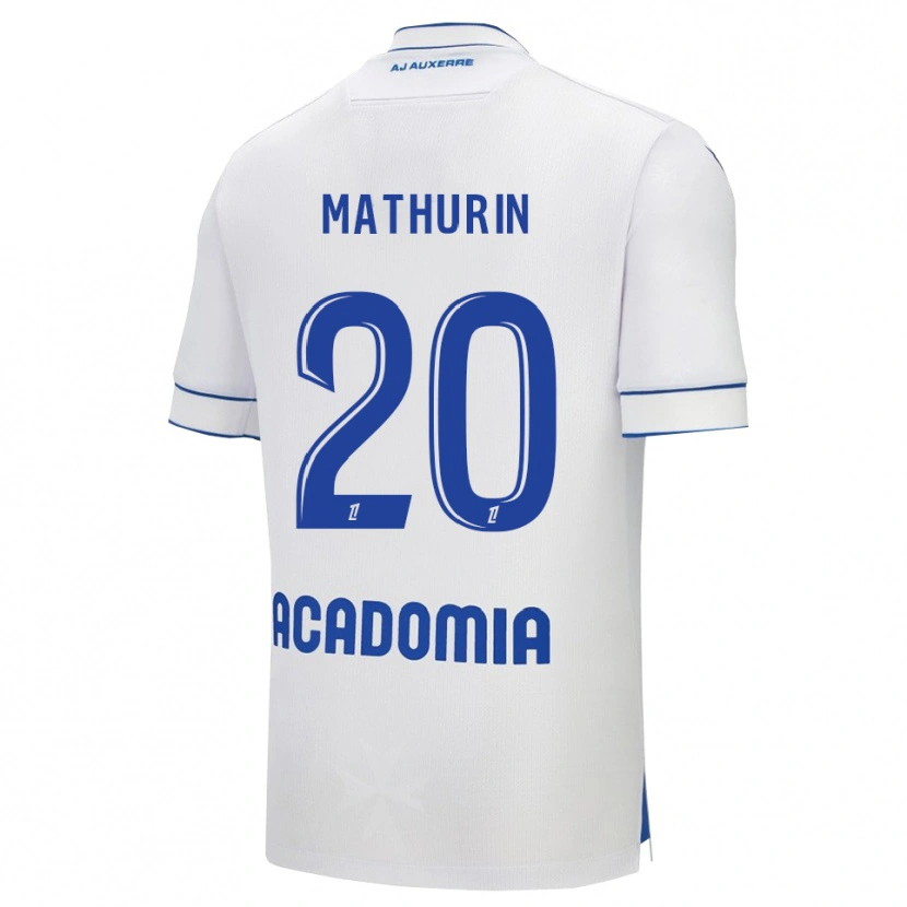 Danxen Niño Camiseta Anis Mathurin #20 Blanco Azul 1ª Equipación 2025/26 La Camisa México