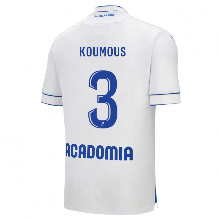 Danxen Niño Camiseta Ken Koumous #3 Blanco Azul 1ª Equipación 2025/26 La Camisa México