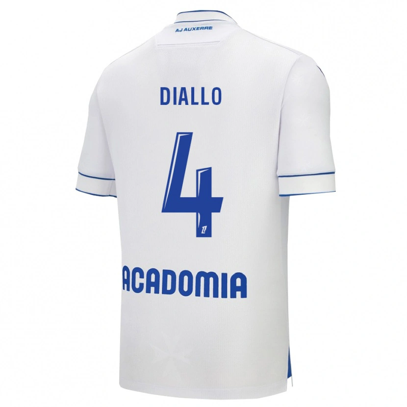 Danxen Niño Camiseta Ibrahim Diallo #4 Blanco Azul 1ª Equipación 2025/26 La Camisa México