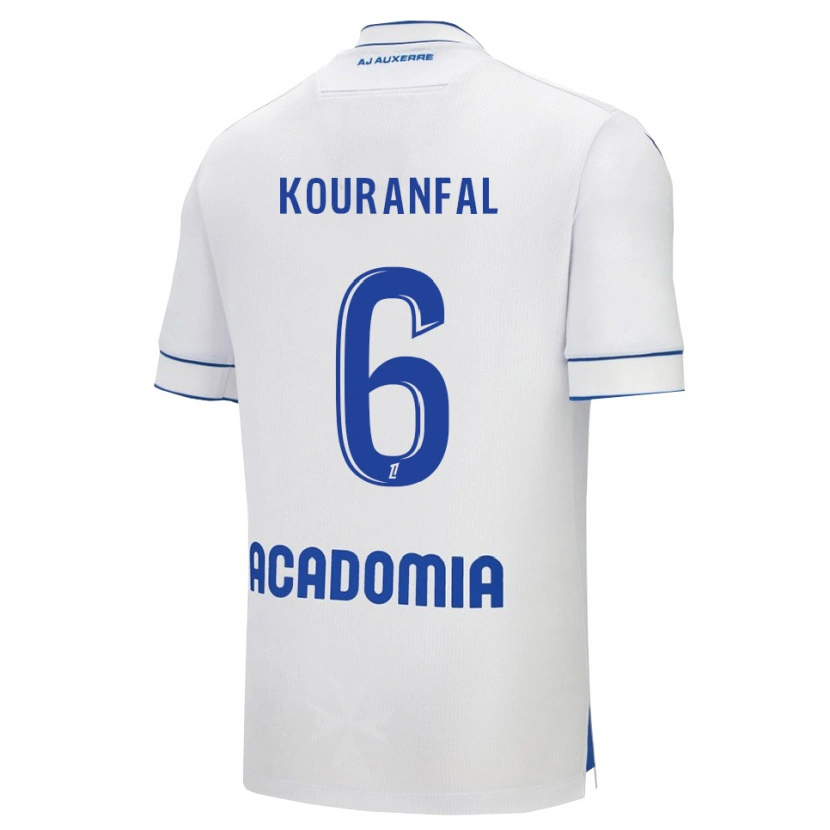 Danxen Niño Camiseta Chamsedin Kouranfal #6 Blanco Azul 1ª Equipación 2025/26 La Camisa México