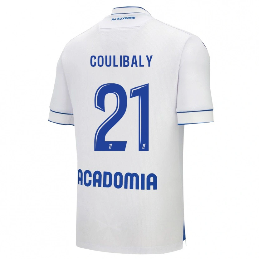 Danxen Niño Camiseta Lasso Coulibaly #21 Blanco Azul 1ª Equipación 2025/26 La Camisa México