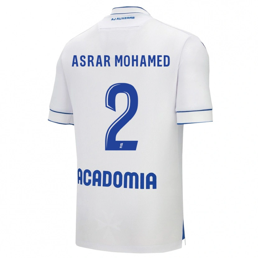 Danxen Niño Camiseta El Asrar Mohamed #2 Blanco Azul 1ª Equipación 2025/26 La Camisa México