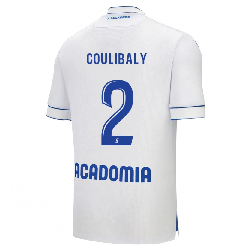 Danxen Niño Camiseta Mohamed Coulibaly #2 Blanco Azul 1ª Equipación 2025/26 La Camisa México