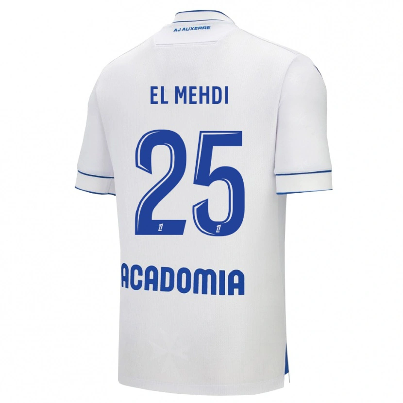 Danxen Niño Camiseta Chihab El Mehdi #25 Blanco Azul 1ª Equipación 2025/26 La Camisa México