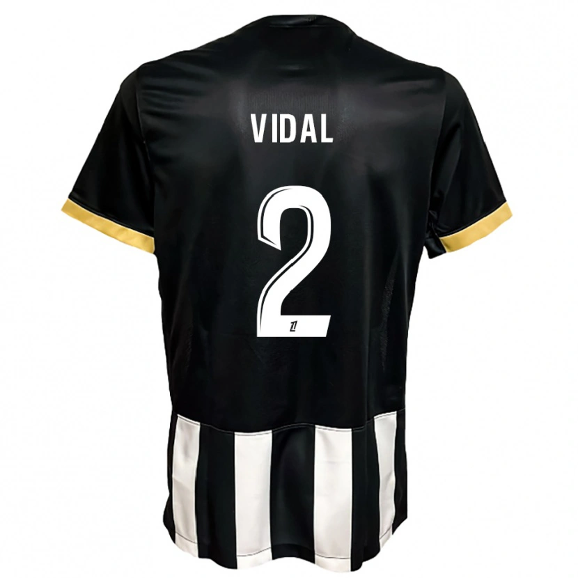Danxen Niño Camiseta Abdaiyaan Vidal #2 Negro Blanco 1ª Equipación 2025/26 La Camisa México