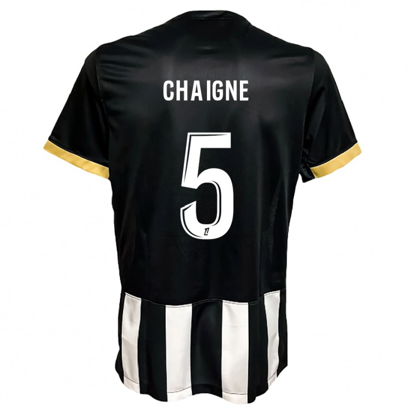 Danxen Niño Camiseta Mathéo Chaigne #5 Negro Blanco 1ª Equipación 2025/26 La Camisa México