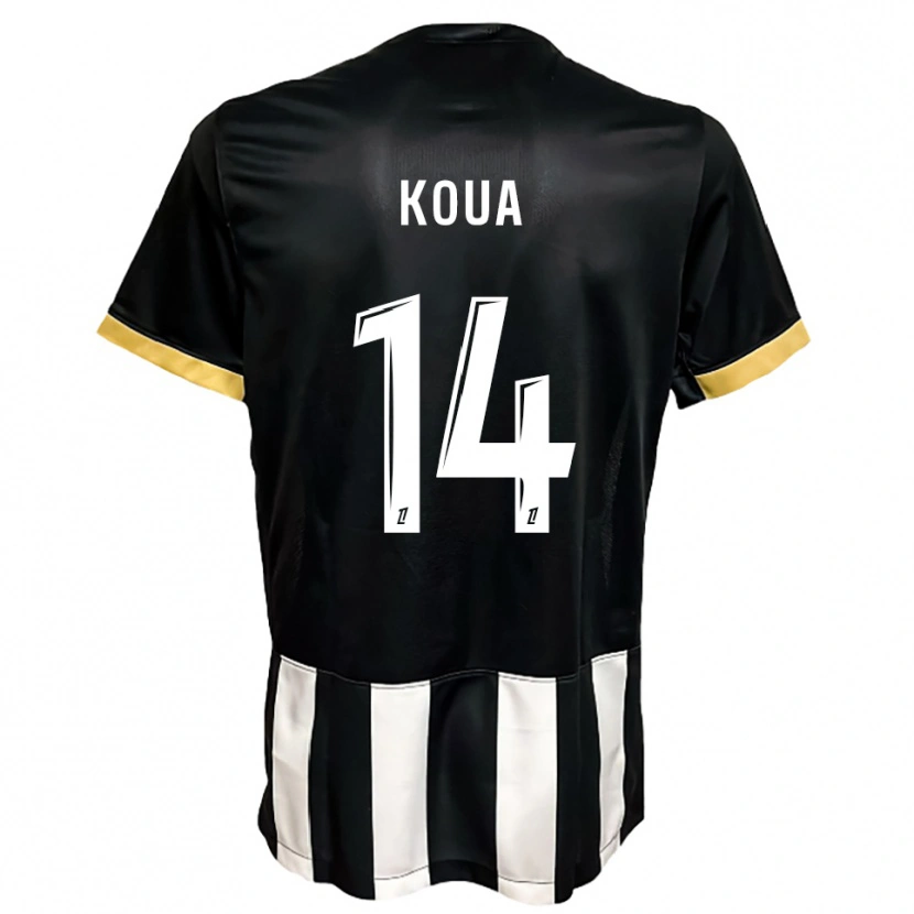 Danxen Niño Camiseta Moran Koua #14 Negro Blanco 1ª Equipación 2025/26 La Camisa México