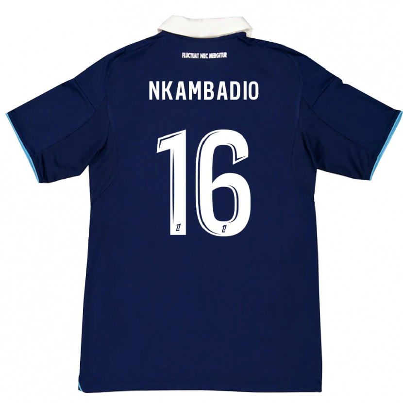 Danxen Niño Camiseta Obed Nkambadio #16 Azul Oscuro Blanco 1ª Equipación 2025/26 La Camisa México