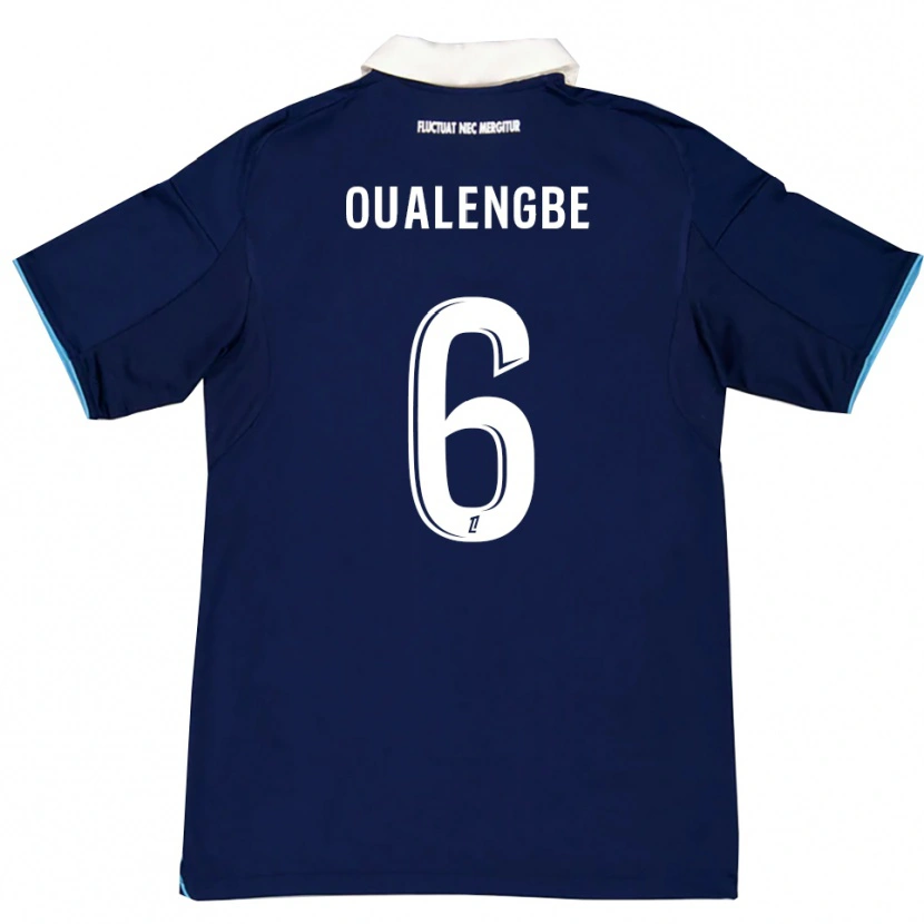 Danxen Niño Camiseta Gabriel Oualengbe #6 Azul Oscuro Blanco 1ª Equipación 2025/26 La Camisa México