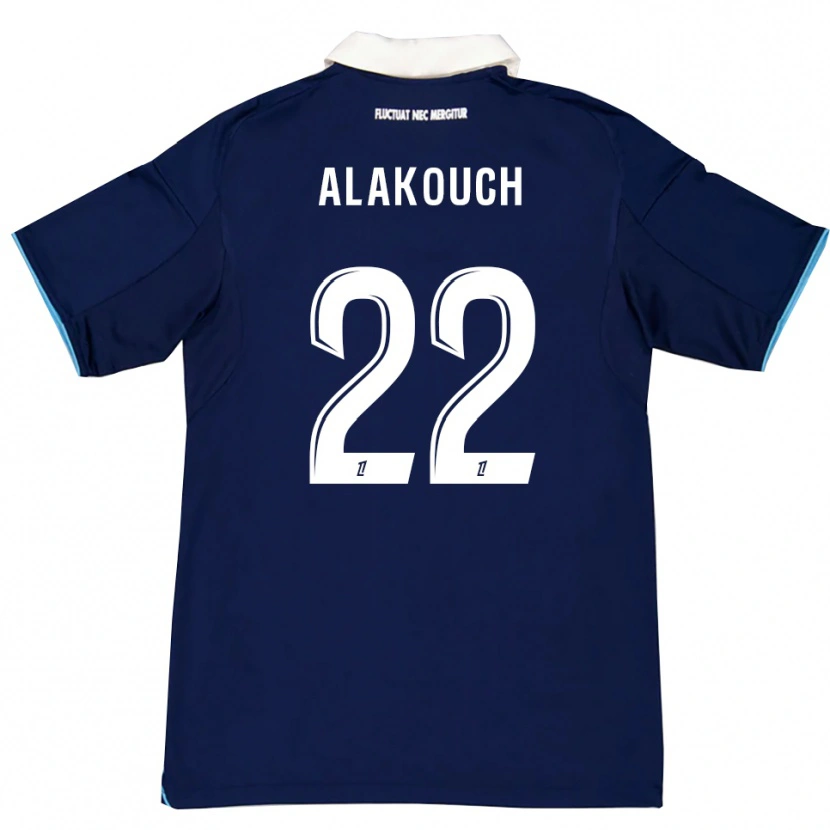 Danxen Niño Camiseta Sofiane Alakouch #22 Azul Oscuro Blanco 1ª Equipación 2025/26 La Camisa México