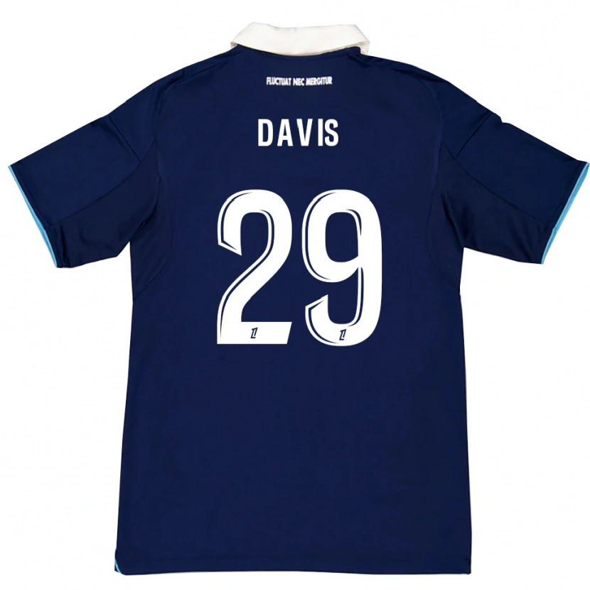 Danxen Niño Camiseta Deja Davis #29 Azul Oscuro Blanco 1ª Equipación 2025/26 La Camisa México