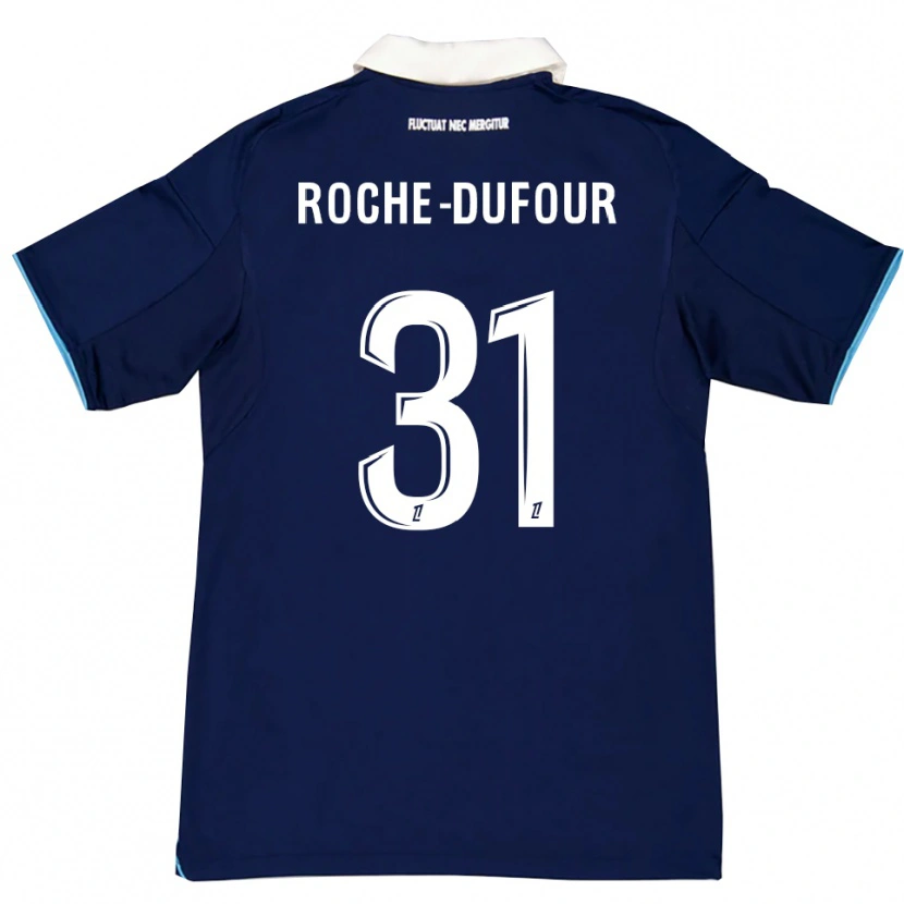 Danxen Niño Camiseta Kenza Roche Dufour #31 Azul Oscuro Blanco 1ª Equipación 2025/26 La Camisa México
