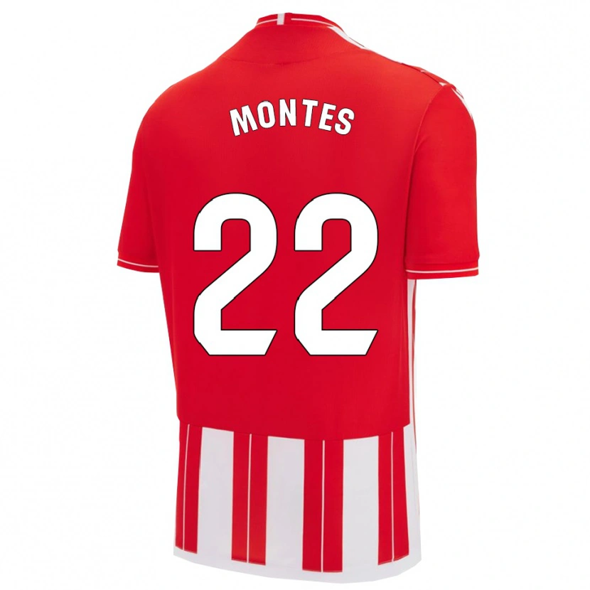 Danxen Niño Camiseta César Montes #22 Rojo Blanco 1ª Equipación 2025/26 La Camisa México