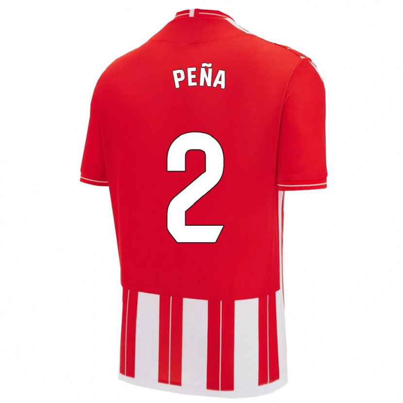 Danxen Niño Camiseta Miguel Peña #2 Rojo Blanco 1ª Equipación 2025/26 La Camisa México