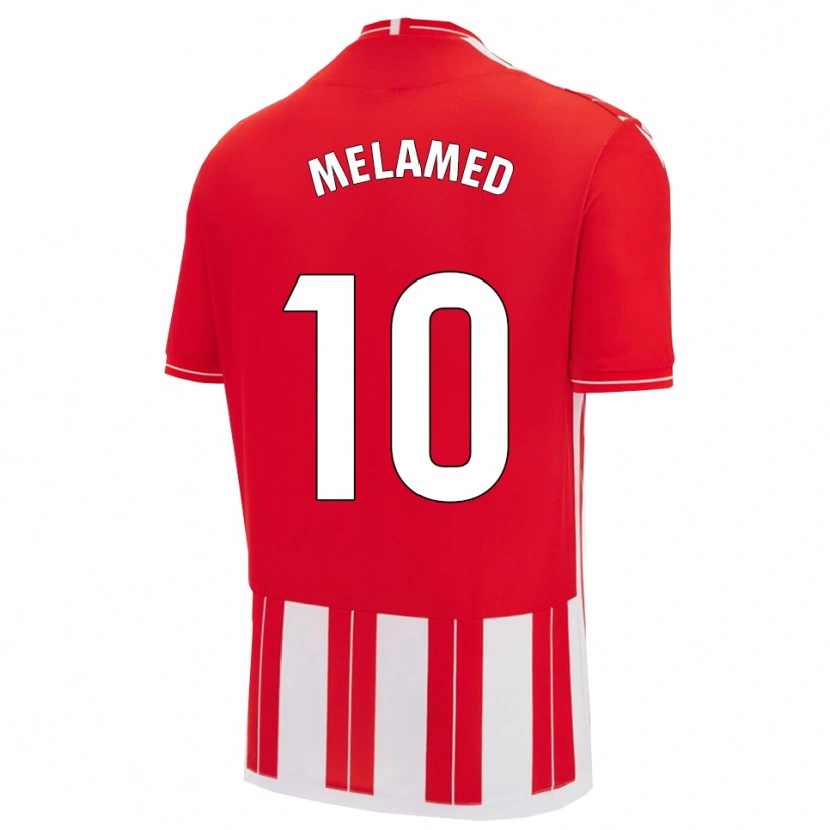 Danxen Niño Camiseta Nico Melamed #10 Rojo Blanco 1ª Equipación 2025/26 La Camisa México