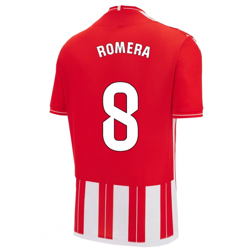 Danxen Niño Camiseta Miguel Romera #8 Rojo Blanco 1ª Equipación 2025/26 La Camisa México
