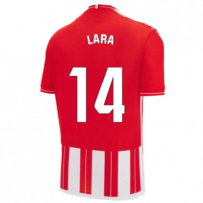 Danxen Niño Camiseta Luis Lara #14 Rojo Blanco 1ª Equipación 2025/26 La Camisa México