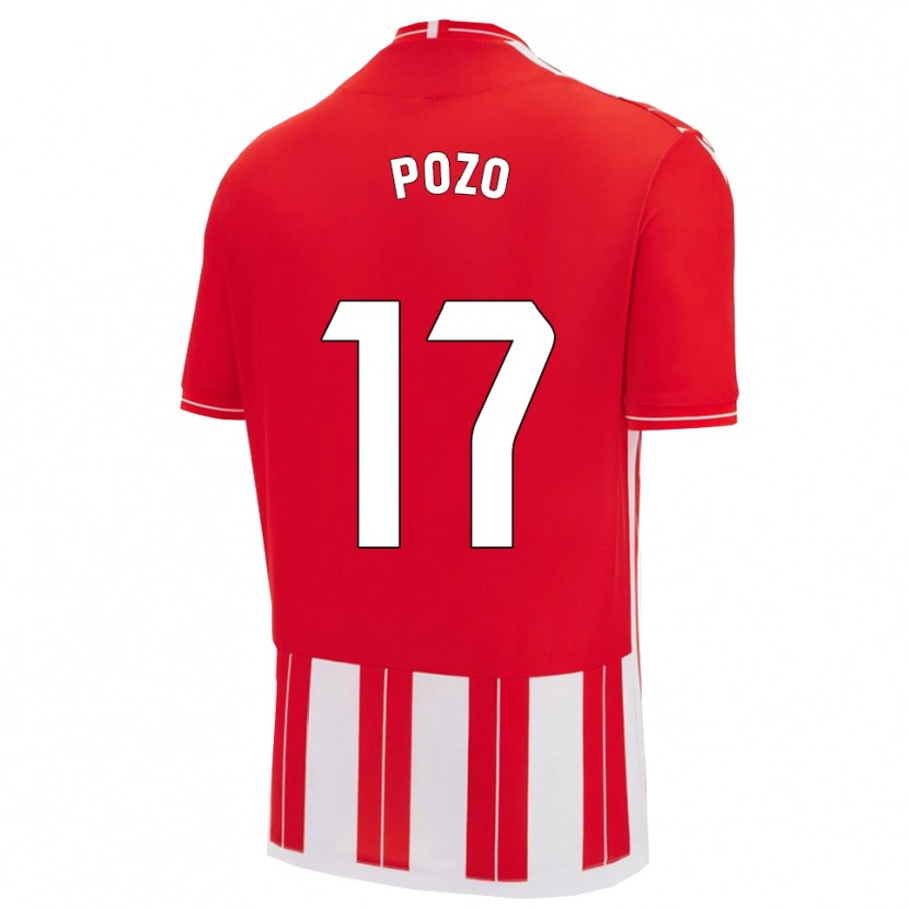 Danxen Niño Camiseta Álex Pozo #17 Rojo Blanco 1ª Equipación 2025/26 La Camisa México