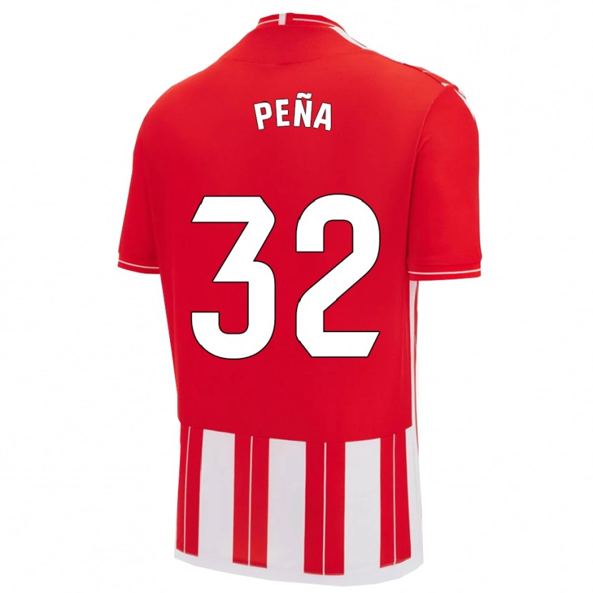 Danxen Niño Camiseta Marcos Peña #32 Rojo Blanco 1ª Equipación 2025/26 La Camisa México