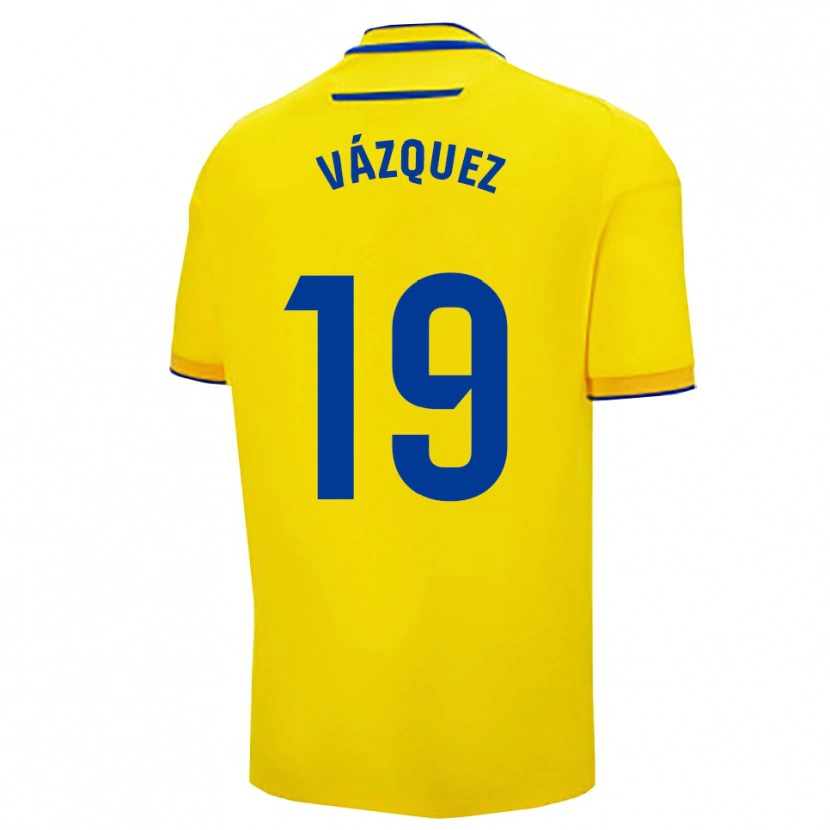 Danxen Niño Camiseta Borja Vázquez #19 Amarillo Marino 1ª Equipación 2025/26 La Camisa México