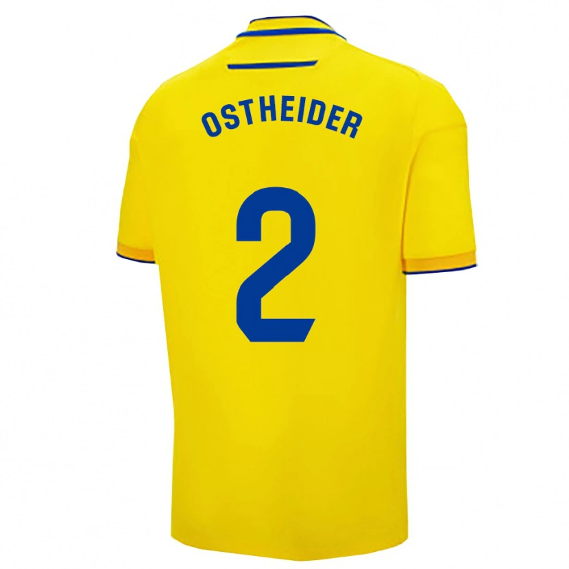 Danxen Niño Camiseta Joachim Ostheider #2 Amarillo Marino 1ª Equipación 2025/26 La Camisa México