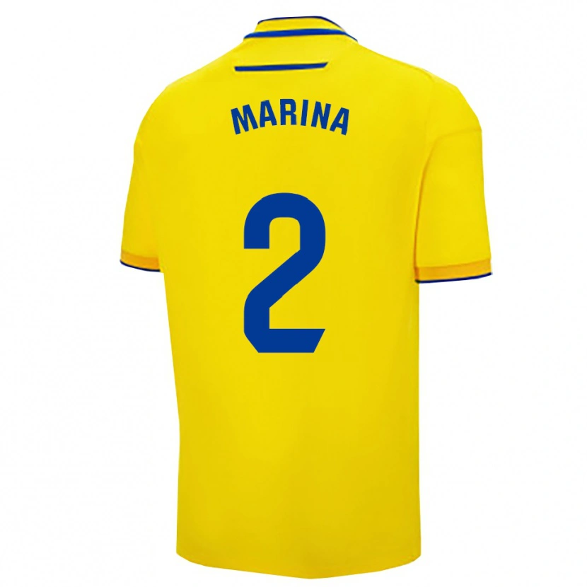 Danxen Niño Camiseta Marina Galvez Jimenez #2 Amarillo Marino 1ª Equipación 2025/26 La Camisa México