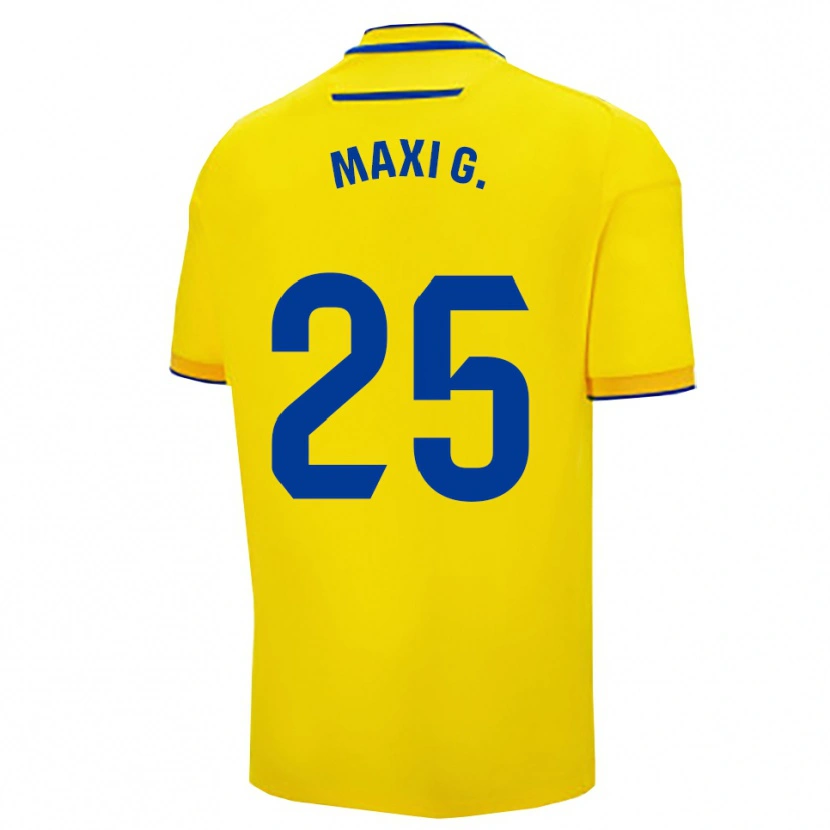 Danxen Niño Camiseta Maxi Gomez #25 Amarillo Marino 1ª Equipación 2025/26 La Camisa México