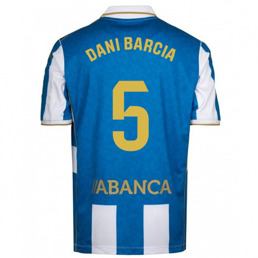 Danxen Niño Camiseta Dani Barcia #5 Blanco Azul 1ª Equipación 2025/26 La Camisa México