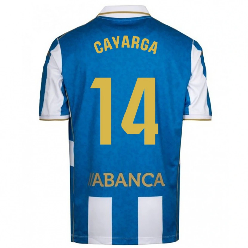 Danxen Niño Camiseta Berto Cayarga #14 Blanco Azul 1ª Equipación 2025/26 La Camisa México