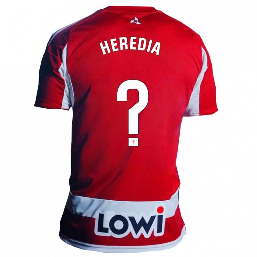 Danxen Niño Camiseta Adri Heredia #0 Rojo Blanco 1ª Equipación 2025/26 La Camisa México