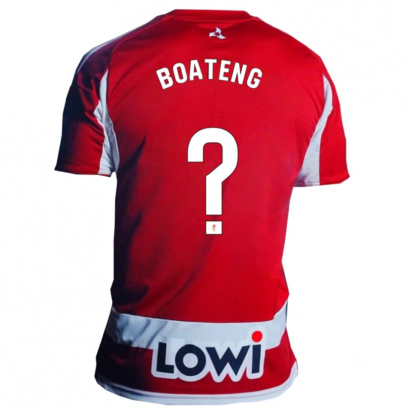 Danxen Niño Camiseta Robin Boateng #0 Rojo Blanco 1ª Equipación 2025/26 La Camisa México